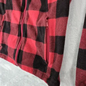 Columbia Jacket Womens M Benton Springs Full-Zip Fleece Red‎ Black Lumberjack thumbnail 3