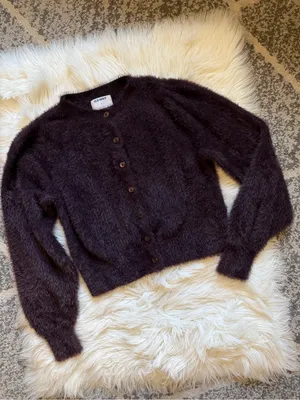 Old Navy eyelash crop cardigan sweater Purple thumbnail 3