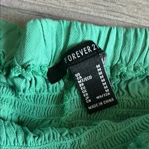 Forever 21 Teal Strapless Smocked Top thumbnail 2