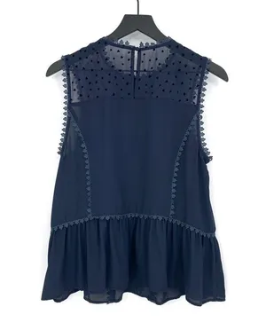 MODCLOTH Heart Tank Blouse Navy Blue L thumbnail 7