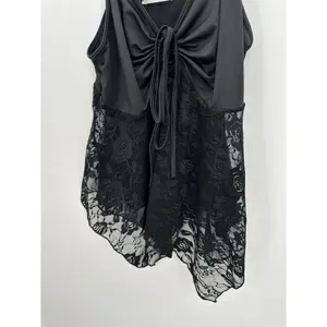 Avidlove Womens Y2K Black Lace Cami Top Fairy Grunge Handkerchief Hem thumbnail 4