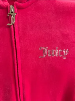 Juicy Couture Bright Pink Velour Zip-Up Hoodie thumbnail 3