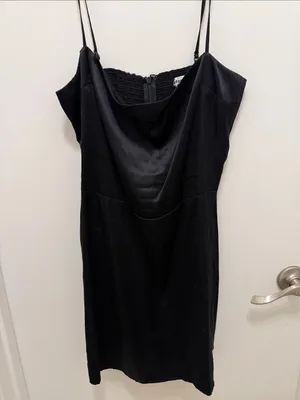 Reformation Black Silk Mini Dress thumbnail 2