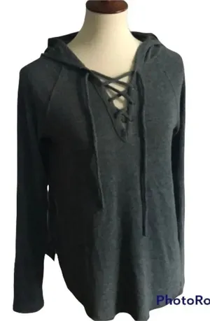 ✨ Ae Soft & Sexy Plush Lace-Up Hoodie✨ thumbnail 1