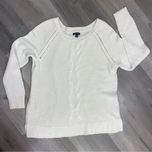 Apt. 9 Chunky Multi Knit Crew Neck‎ Tunic Sweater Cream Winter White XL thumbnail 7