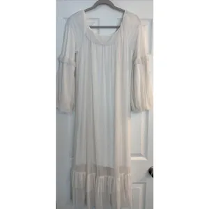 Vtg Princess Nightgown Small Bridal Peignoir White‎ Puff Sleeve Honeymoon Ruffle thumbnail 6