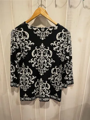Cute Y2K stretchy flowy baroque bling collar top JM Collection regency old money thumbnail 7