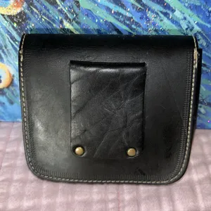 Vintage Black Genuine Leather Pouch for Belt thumbnail 4