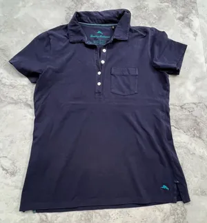 Tommy Bahama‎ Navy Blue Polo Shirt Womens Size Small thumbnail 1