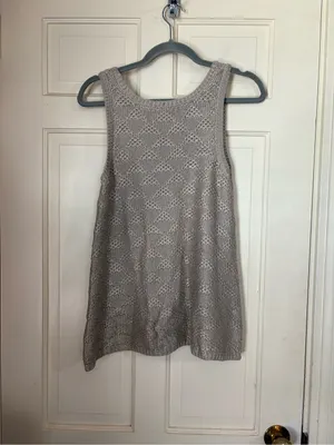 Anthropologie Sana Foil Tank Sz Medium Silver Knit Sweater Sleeveless Top Moth thumbnail 9