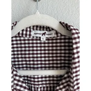 Aggieland Outfitters‎ Maroon Gingham Split Neck Tunic Blouse XL Gameday Preppy thumbnail 7