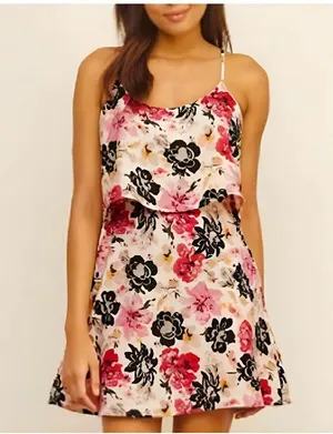 Abercrombie & fitch floral spaghetti strap tiered a line dress thumbnail 1
