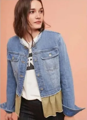 Anthropologie Pilcro Flounce Denim‎ Jacket thumbnail 1