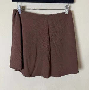 American Eagle Viscose Chocolate Brown Mini Skirt Size Small thumbnail 1