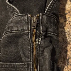 Levis Denim Overalls Mile High Wide Leg Crop Y2K Grunge 90s Streetwear Black 33 thumbnail 5