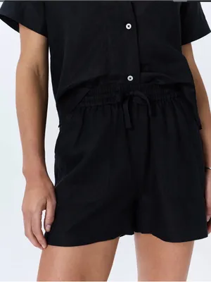 Quince Ladies 100% European Linen Shorts Black Size Medium thumbnail 2