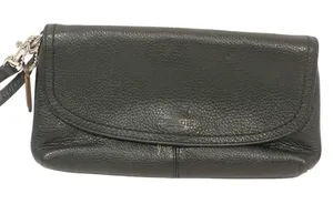 Coach Black Pebbled Leather Wristlet Clutch Multi Card Slot thumbnail 1