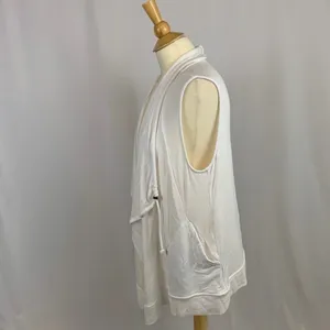 ATHLETA Women's‎ White Sleeveless Cardigan Size Small Drape Front Athleisure thumbnail 2
