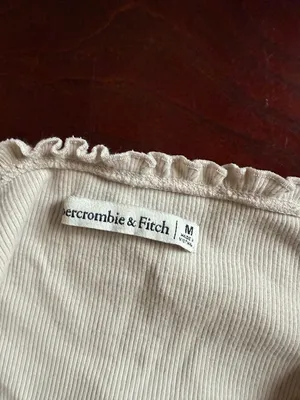 Abercrombie & Fitch Ruffle Cream Long Sleeve Bodysuit thumbnail 3