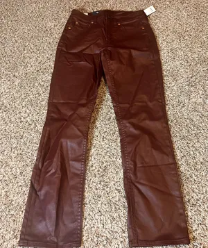 GAP Vintage Slim Mid Rise Coated Jeans Burgundy Red Size 25‎ thumbnail 1