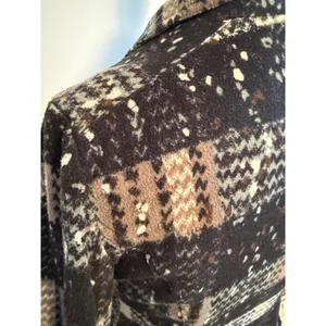 Free People Women 6 Plaid‎ Moto Jacket Black Brown Speckled Asymmetric Zip Knit thumbnail 5