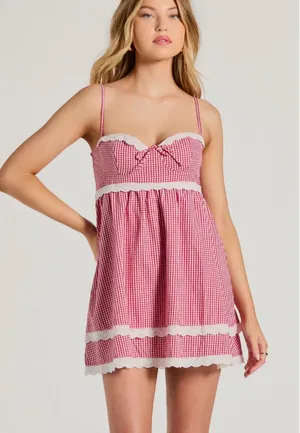 Windsor Lace gingham dress thumbnail 1