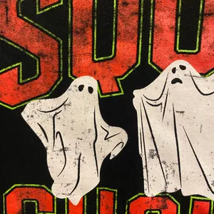 Celebrate Halloween Womens Tee T Shirt Black M Medium 38” Squad Ghouls Ghosts thumbnail 3