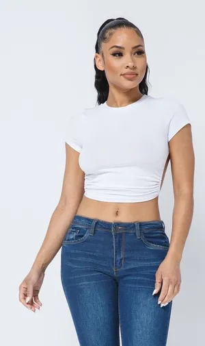 Open Back Baby Tee | Minimalist Baddie Top thumbnail 1