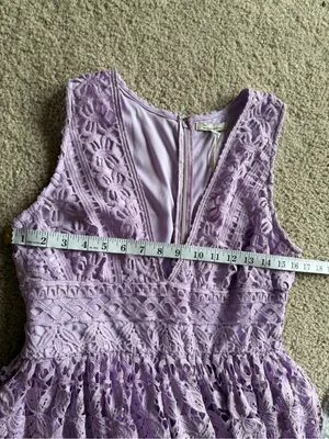 The clothing company purple v-neck lace bohemian maxi dress size large NWT thumbnail 12