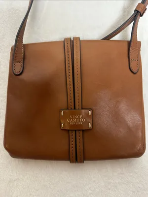 Vince Camuto Brown Leather Crossbody with Center Strap Detail thumbnail 2