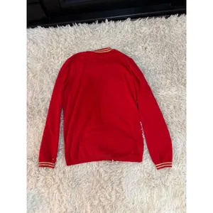 Vintage Tommy Hilfiger Red V Neck Sweater Gold Trim Pima Cotton‎ Blend Size M thumbnail 6