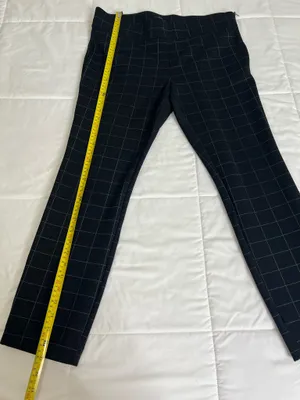Ann Taylor Womens Black Plaid Checkered Stretch Dress Pants Size L Workwear Preppy thumbnail 6