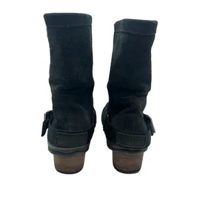 Sorel Slimshortie Waterproof‎ Leather Moto Boots Black Buckle Womens 9 thumbnail 9