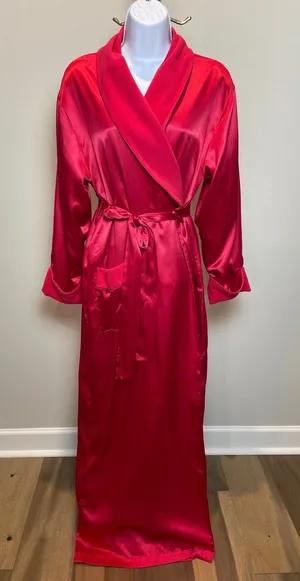 Victoria’s Secret Angels Red Satin Fleece Lined Robe Size XS/S Cozy Basic thumbnail 1