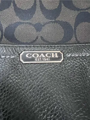 Coach Signature Hobo Bag in Black/Brown signature print canvas monogram pattern thumbnail 3