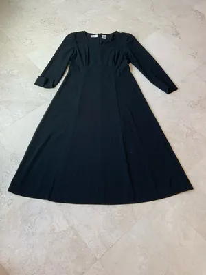 Classic Liz Claiborne Black Long Sleeve Maxi Dress sz 14 thumbnail 7