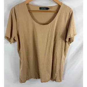 Lauren Ralph Lauren Light Brown Basic Tshirt Size 1X thumbnail 1