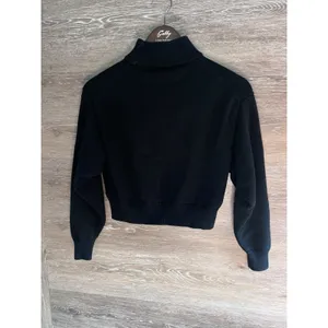 WILFRED FREE Artizia Black Cropped Turtleneck 100% wool sweater Women Size XL thumbnail 7