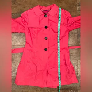 Banana Republic Pink Y2K Style Belted Trench Coat thumbnail 12