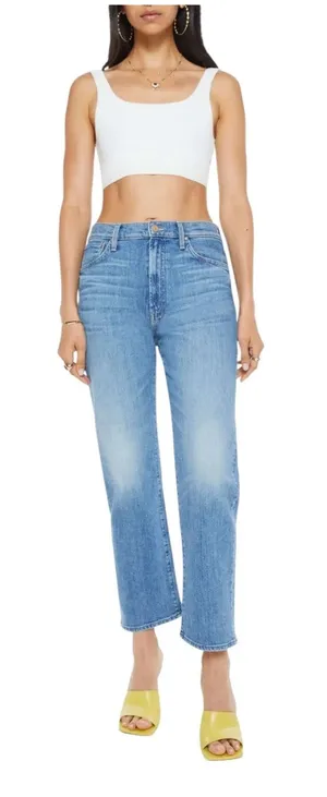 Mother The Ditcher Crop Jeans Boogie Down Blue Size 24 thumbnail 1