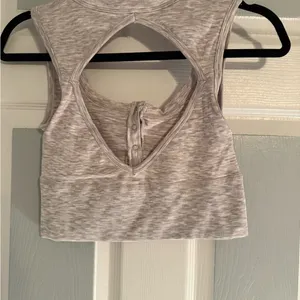 Free People Movement Gray Sleeveless Button-Up Sports Bra/ Tank thumbnail 3