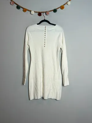 NWT Universal Thread white ribbed sweater dress thumbnail 2