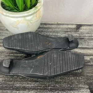 Stuart Weitzman Black Leather Slide On Square Toe Shoes 8.5 thumbnail 7