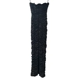 Sau Lee Farrah Black‎ Sparkle Strapless Ruched Midi Dress NWT Size 0 thumbnail 4