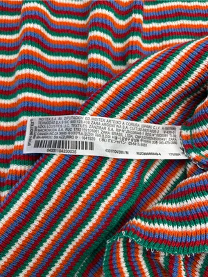 ZARA Multicolored Stripe Knit Mini Dress Medium Stretch Womens Medium thumbnail 6