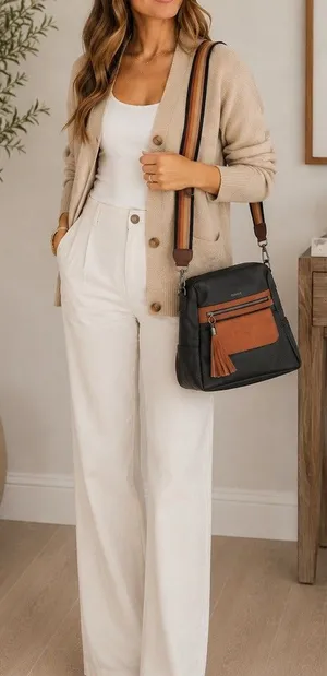 CASEEK Convertible Backpack Purse Crossbody Bag Womens Large Black Brown thumbnail 1