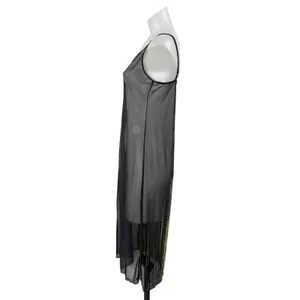 Urban Outfitters Out From Under Black Sheer Mesh Sleeveless Mini Slip Dress M thumbnail 2