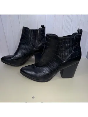 Indigo Rd Black Croc Embossed Chelsea Ankle Boots Size 8 Block Heel thumbnail 2