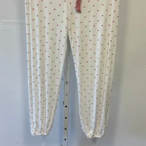 Eberjey Gisele Heart Print Pajama Pants Joggers Cream Pink XS 1331 thumbnail 4