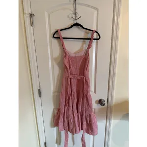 Willa Story Pink Eyelet Tiered Ruffle Midi Dress Size Large thumbnail 4